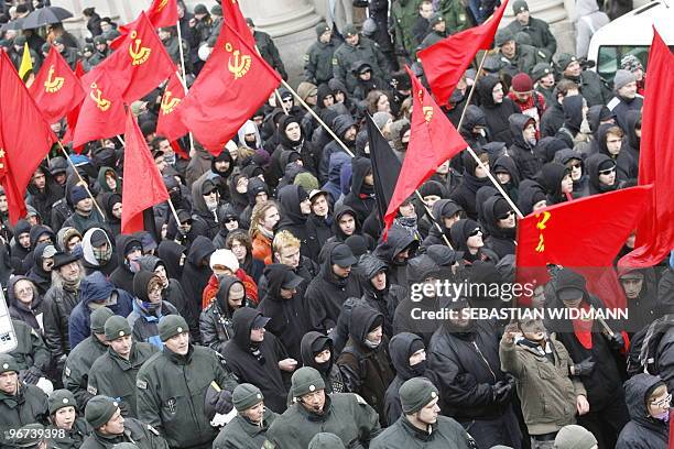 Protestors take part in a demonstration against the 46th Munich Security Conference in Munich, southern Germany on February 6, 2010. UN chief Ban...