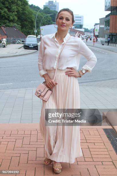 Ina Menzer attends the food meets sports dinner on June 4, 2018 in Hamburg, Germany.
