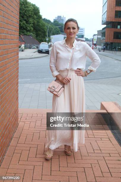Ina Menzer attends the food meets sports dinner on June 4, 2018 in Hamburg, Germany.