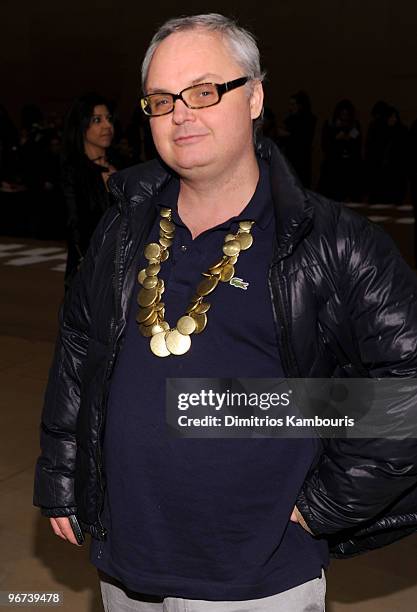 Actor Mickey Rourke attends the Marc Jacobs Women's Collection 2010 Show at the NY State Armory on February 15, 2010 in New York City.