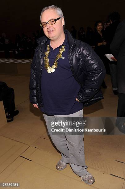 Actor Mickey Rourke attends the Marc Jacobs Women's Collection 2010 Show at the NY State Armory on February 15, 2010 in New York City.