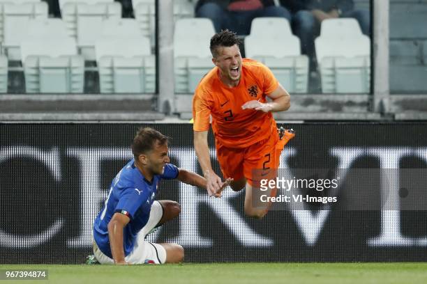 Domenico Criscito of Italy, Hans Hateboer of Holland during the International friendly match between Italy and The Netherlands at Allianz Stadium on...