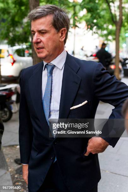 Cayetano Martinez de Irujo arrives at the 'Thinking In Your Cloud' charity dinner at the Lux restaurant at on June 4, 2018 in Madrid, Spain.