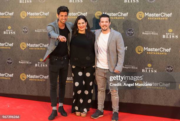 Jorge Brazalez and Carlos Maldonado attends 'Masterchef' Restaurant Opening on June 4, 2018 in Madrid, Spain.