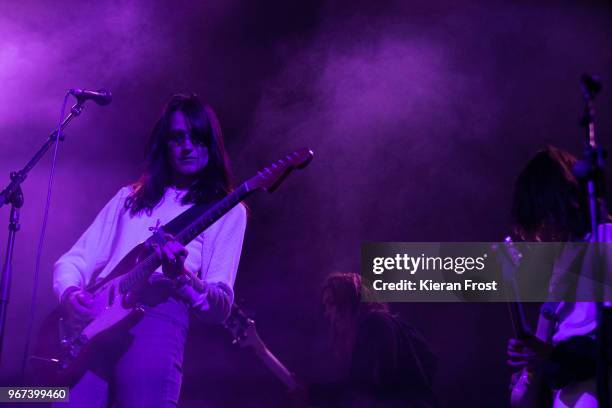 Theresa Wayman, Jenny Lee Lindberg and Emily Kokal of Warpaint perform at Forbidden Fruit Festival at the Royal Hospital Kilmainham on June 4, 2018...