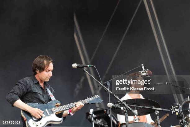 Daniel Rossen and Christopher Bear of Grizzly Bear performs at Forbidden Fruit Festival at the Royal Hospital Kilmainham on June 4, 2018 in Dublin,...