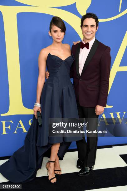 Nina Dobrev and Zac Posen attend the 2018 CFDA Fashion Awards at Brooklyn Museum on June 4, 2018 in New York City.