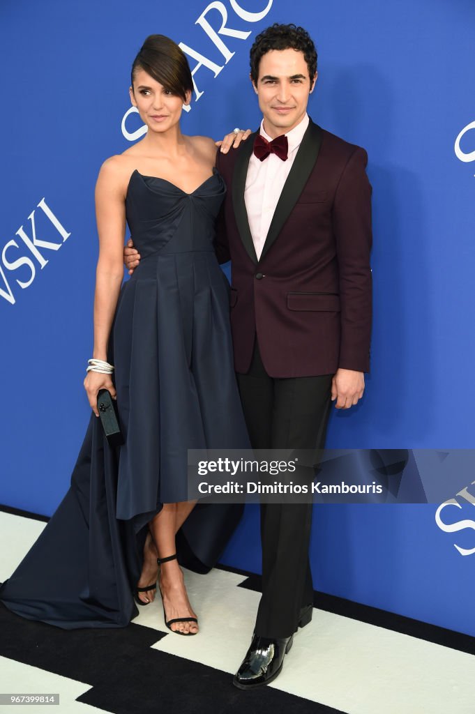 Nina Dobrev and Zac Posen attend the 2018 CFDA Fashion Awards at ...