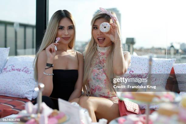 Youtubers Hayley Bui and Kisu during the MAC Cosmetics X Caro Daur 'Oh, Sweetie' Collection Launch in Berlin at Hotel Zoo on June 4, 2018 in Berlin,...