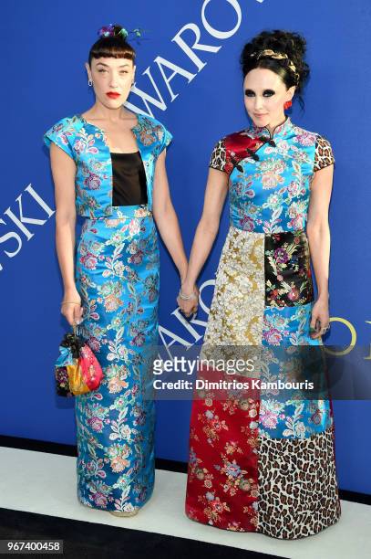 Mia Moretti and designer Stacey Bendet attends the 2018 CFDA Fashion Awards at Brooklyn Museum on June 4, 2018 in New York City.
