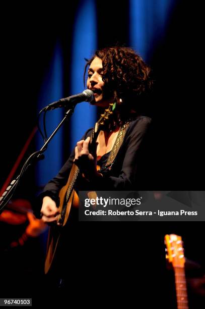 Italian folksinger Carmen Consoli in concert at Celebrazioni's theatre on February 14, 2010 in Bologna, Italy.