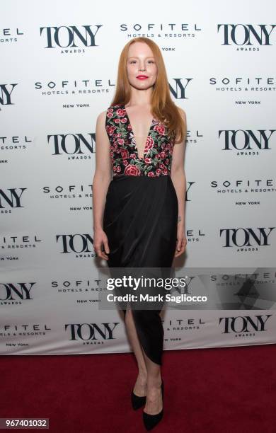 Actress Lauren Ambrose attends the 2018 Tony Honors For Excellence In The Theatre and 2018 Special Award Recipients Cocktail Party at the Sofitel...