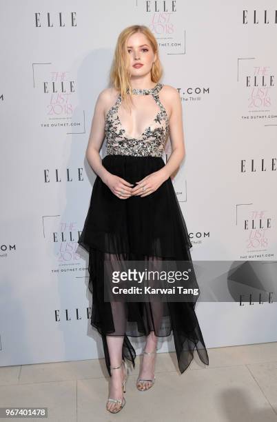 Ellie Bamber attends The ELLE List 2018 at Spring at Somerset House on June 4, 2018 in London, England.