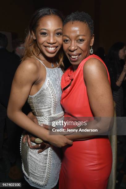 Hailey Kilgore and Noma Dumezweni attend the Tony Honors Cocktail Party Presenting The 2018 Tony Honors For Excellence In The Theatre And Honoring...