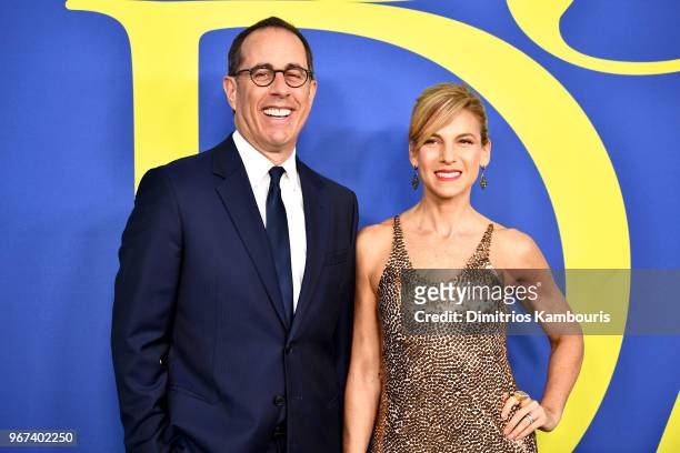 Jerry Seinfeld and Jessica Seinfeld attend the 2018 CFDA Fashion Awards at Brooklyn Museum on June 4, 2018 in New York City.