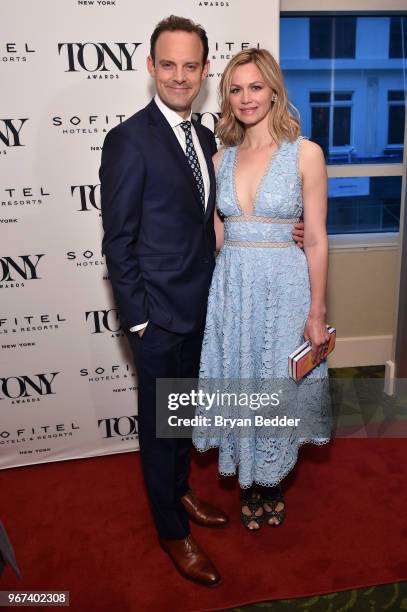 Harry Hadden-Paton and Rebecca Night attend the Tony Honors Cocktail Party Presenting The 2018 Tony Honors For Excellence In The Theatre And Honoring...