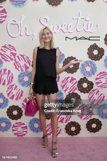 Model Mandy Bork during the MAC Cosmetics X Caro Daur 'Oh, Sweetie' Collection Launch in Berlin at Hotel Zoo on June 4, 2018 in Berlin, Germany.