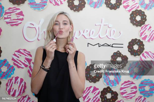 Model Mandy Bork during the MAC Cosmetics X Caro Daur 'Oh, Sweetie' Collection Launch in Berlin at Hotel Zoo on June 4, 2018 in Berlin, Germany.