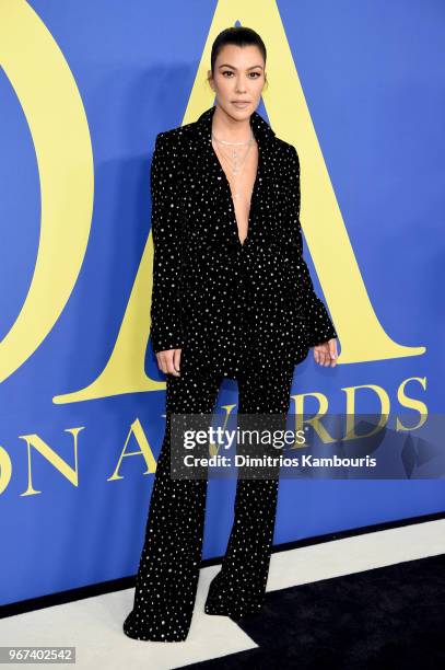 Kourtney Kardashian attends the 2018 CFDA Fashion Awards at Brooklyn Museum on June 4, 2018 in New York City.