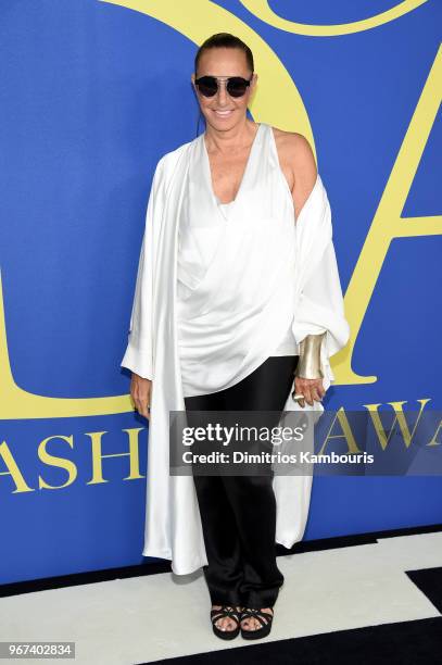 Designer Donna Karan attends the 2018 CFDA Fashion Awards at Brooklyn Museum on June 4, 2018 in New York City.