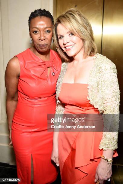 Noma Dumezweni and Renee Fleming attend the Tony Honors Cocktail Party Presenting The 2018 Tony Honors For Excellence In The Theatre And Honoring The...