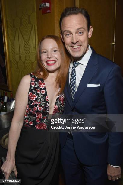 Lauren Ambrose and Harry Hadden-Paton attend the Tony Honors Cocktail Party Presenting The 2018 Tony Honors For Excellence In The Theatre And...