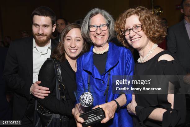 Sara Krulwich poses with an award at the Tony Honors Cocktail Party Presenting The 2018 Tony Honors For Excellence In The Theatre And Honoring The...