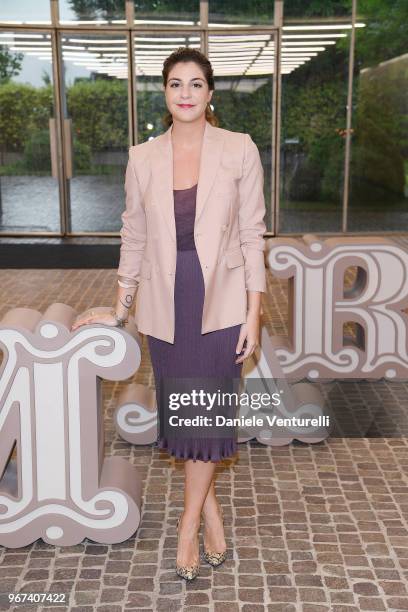 Maria Giulia Prezioso Maramotti, wearing Max Mara, attends Max Mara Resort Show 2019 at Collezione Maramotti on June 4, 2018 in Reggio nell'Emilia,...