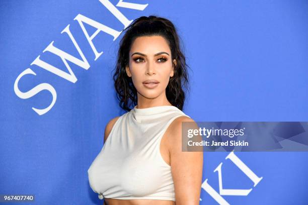 Kim Kardashian West attends the 2018 CFDA Fashion Awards at Brooklyn Museum on June 4, 2018 in New York City.
