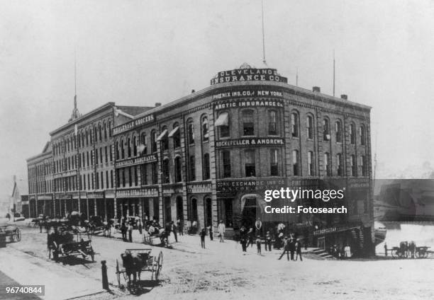 The Sexton Building, home of Rockefeller and Andrews, in Cleveland, Ohio, USA, circa 1866. .