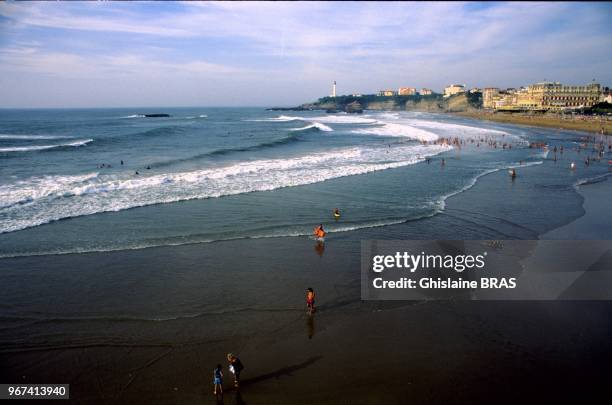 Seafront and beach, Pyrenees Atlantique on July 19, 2010 in Biarritz, France.