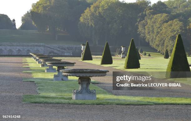 The french garden of the chateau on October 15, 2012 in Vaux le Vicomte, France.