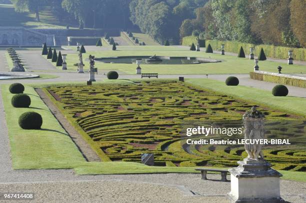 The french garden, the box hedge on September 09, 2012 in Vaux le Vicomte, France.