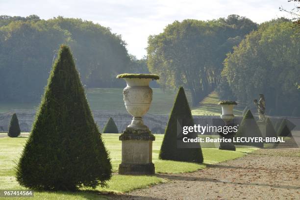 The french garden on October 15, 2012 in Vaux le Vicomte, France.