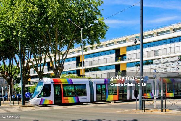 Tramway, Angers, Maine et Loire, France.