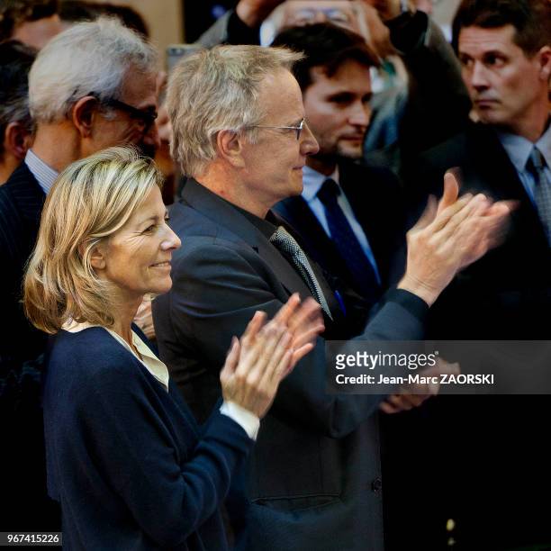 La journaliste française Claire Chazal et de l'acteur français Christophe Lambert, invités d'honneur cette année, lors de la 155eme vente aux...
