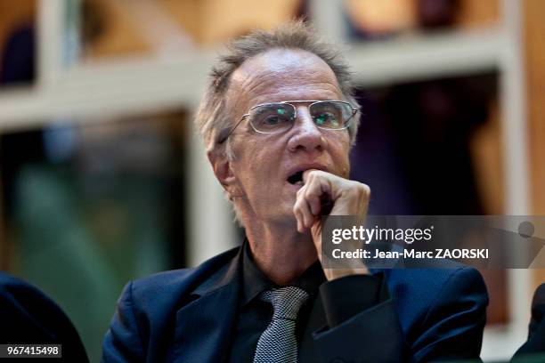 Acteur français Christophe Lambert, invité d'honneur cette année de la 155eme vente aux enchères des vins des Hospices de Beaune, à Beaune en France...