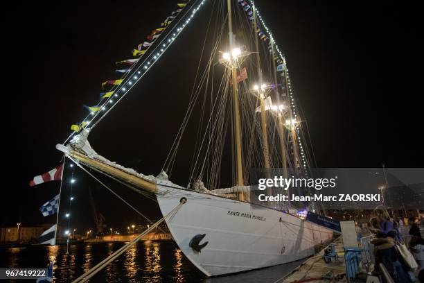 Les Voiles de Legende 2013, avec sur cette image le prestigieux quatre mats goelette battant pavillon portugais, le Santa Maria Manuela , a quai de...