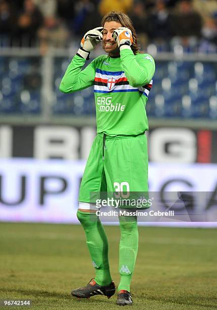Marco Storari of UC Sampdoria in action during the Serie A match between UC Sampdoria and ACF Fiorentina at Stadio Luigi Ferraris on February 13,...