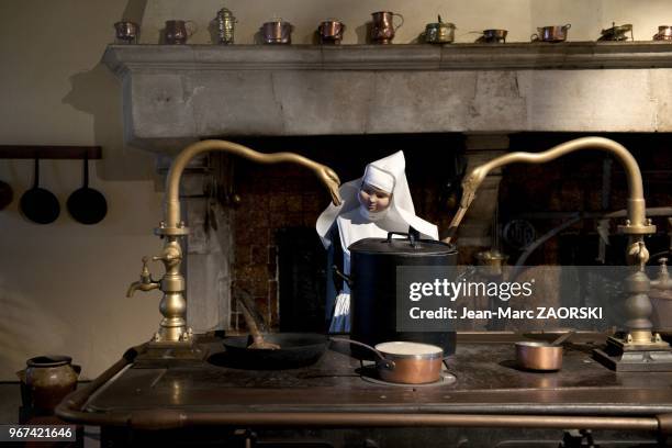 Vue de la cuisine de l'Hotel-Dieu, des Hospices de Beaune, inaugur??s par son fondateur le chancelier Nicolas Rolin en 1451, a Beaune en France le 15...