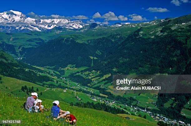 Vallee de Hauteluce, Tour de la Legette depuis le Col des Saisies, Massif du Mont Blanc, Beaufortin, Savoie, France.