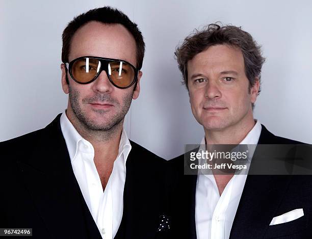 Director/designer Tom Ford and actor Colin Firth pose for a portrait during the 2009 Toronto International Film Festival held at the Sutton Place...