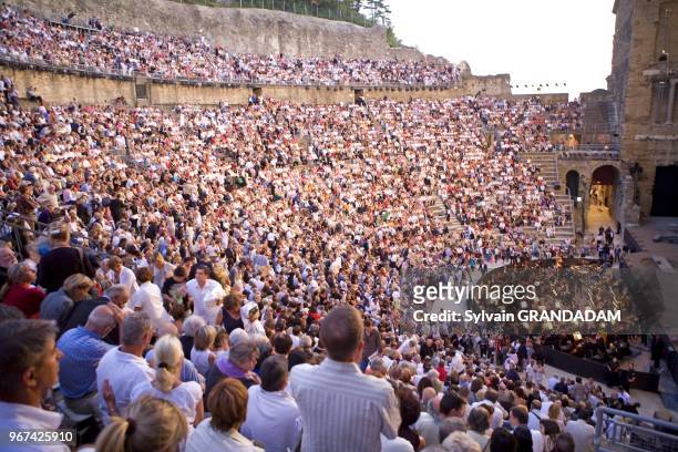 France, Provence, Vaucluse , city of Orange, roman theater during a lyrical performance of Bizet's Carmen opera // France, Provence, Vaucluse , ville...