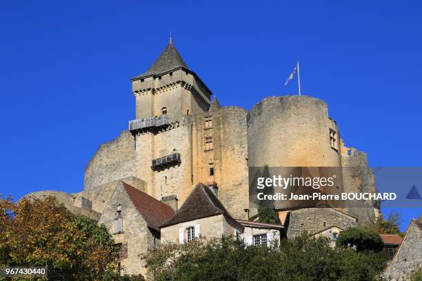 Village et château de Castelnaud-la-Chapelle en Périgord Noir, classé plus beau village de France, 30 octobre 2016, Dordogne, France.