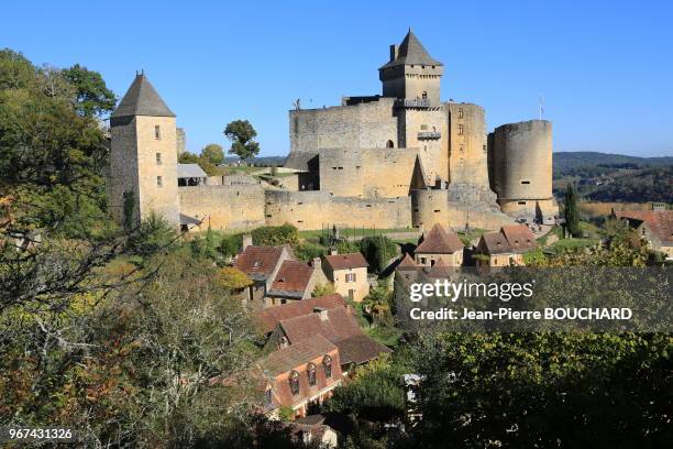 Village et château de Castelnaud-la-Chapelle en Périgord Noir, classé plus beau village de France, 30 octobre 2016, Dordogne, France.