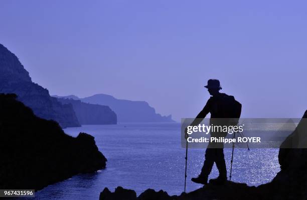 Calanques of Sormiou in national park of Calanques near Marseille town, France.