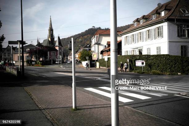Village de Thann, à quelques centaines de mètres de Cristal France, le 30 octobre 2015, Thann, Haut-Rhin, France.