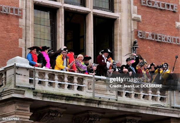 Segolène Royal lors du 'Jeter de Harengs' lors du carnaval de Dunkerque le 25 février 2017, France.