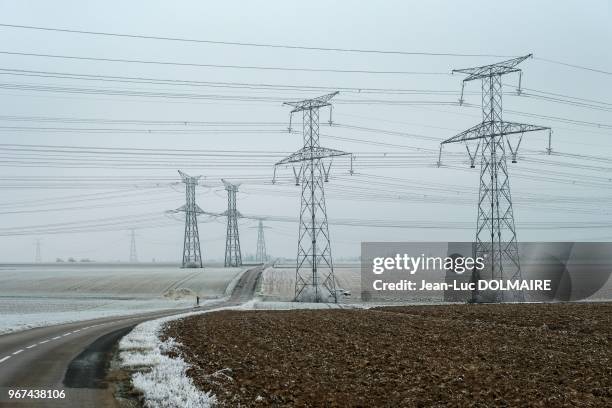 Apparition du givre dans l'Oise, entre Sainte Geneviève et Noailles, 31 décembre 2016, France.