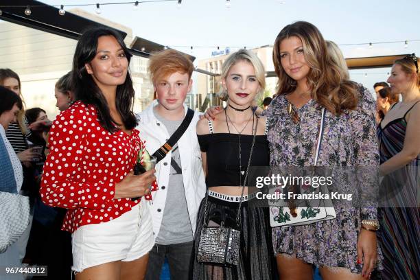 Alyssa Cordes, Erik Scholz, Caro Daur and Farina Opoku during the MAC Cosmetics X Caro Daur 'Oh, Sweetie' Collection Launch in Berlin at Hotel Zoo on...